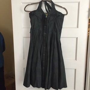 Retro fit and flare halter dress